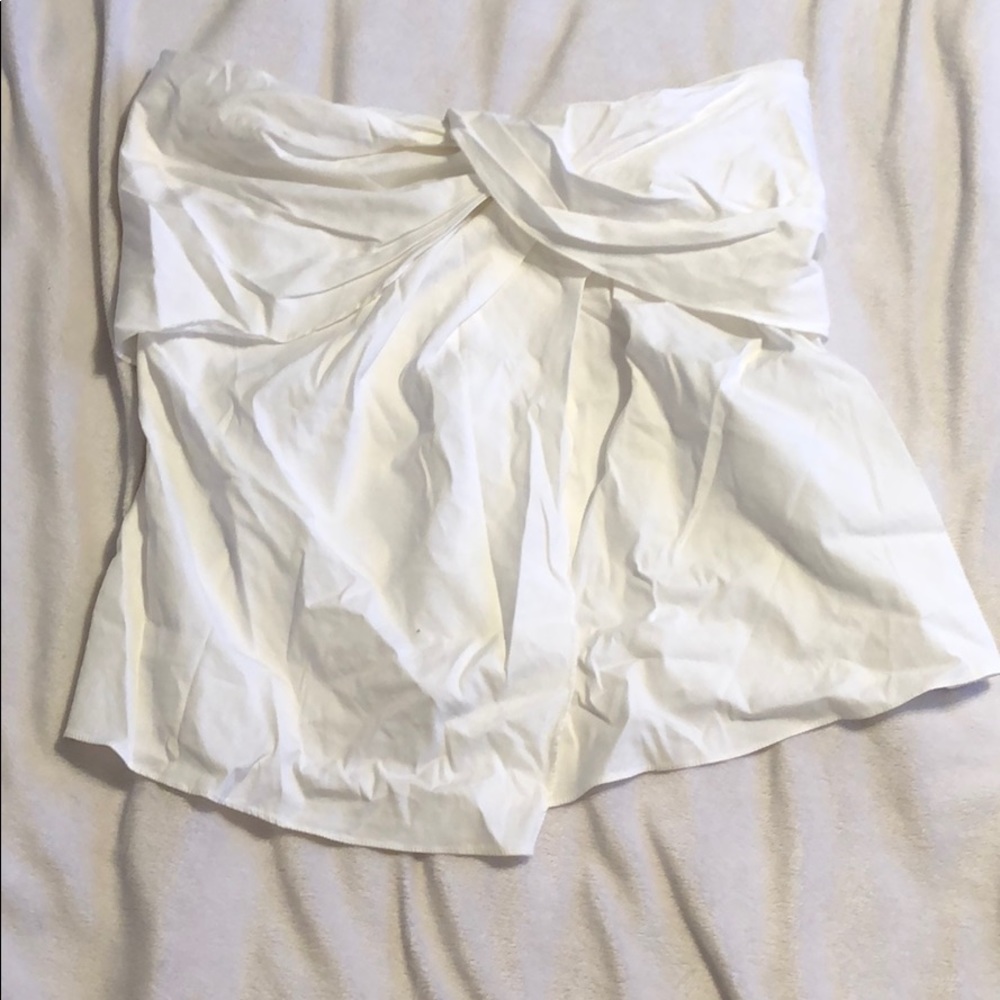 White strapless top